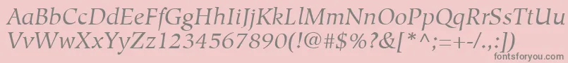 HiroshigeLtBookItalic Font – Gray Fonts on Pink Background