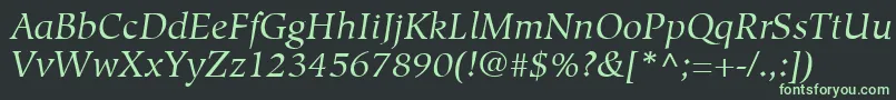 Шрифт HiroshigeLtBookItalic – зелёные шрифты на чёрном фоне