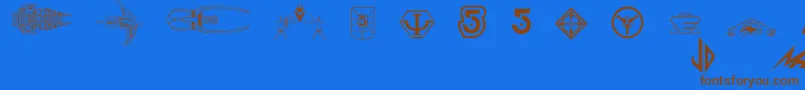 B5wingdings Font – Brown Fonts on Blue Background
