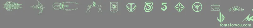B5wingdings Font – Green Fonts on Gray Background