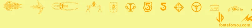 B5wingdings Font – Orange Fonts on Yellow Background