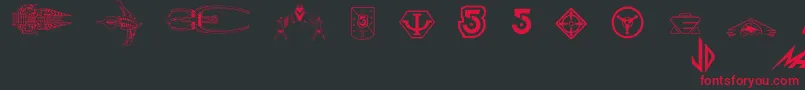 B5wingdings Font – Red Fonts on Black Background