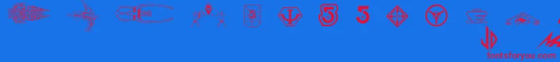 フォントB5wingdings – 赤い文字の青い背景