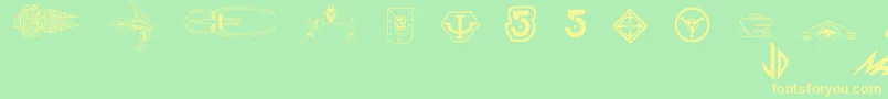 B5wingdings Font – Yellow Fonts on Green Background