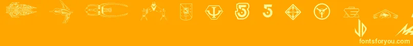 B5wingdings Font – Yellow Fonts on Orange Background