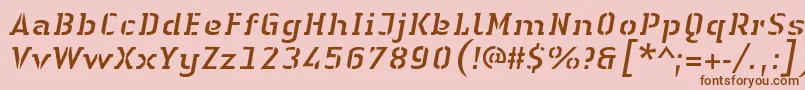 LinotypeAuthenticStencilItalic Font – Brown Fonts on Pink Background