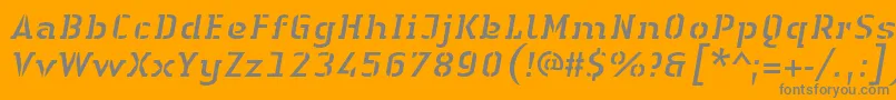 LinotypeAuthenticStencilItalic Font – Gray Fonts on Orange Background