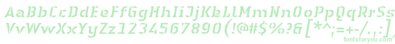 LinotypeAuthenticStencilItalic Font – Green Fonts on White Background