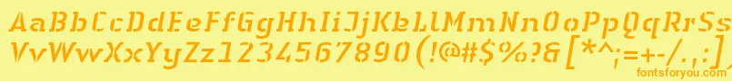 Шрифт LinotypeAuthenticStencilItalic – оранжевые шрифты на жёлтом фоне