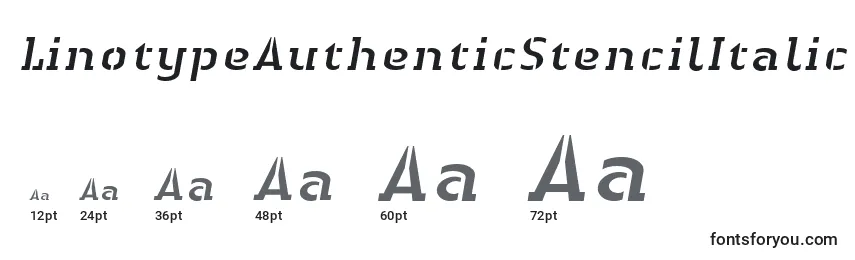Размеры шрифта LinotypeAuthenticStencilItalic
