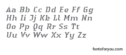 Review of the LinotypeAuthenticStencilItalic Font