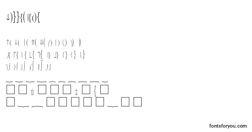 Schriftart BittlePlain – Alphabet, Zahlen, spezielle Symbole