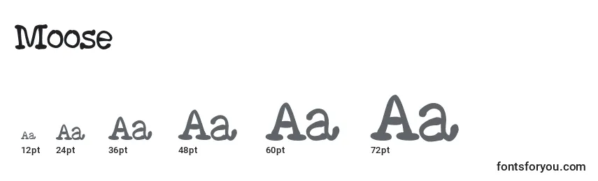 Размеры шрифта Moose