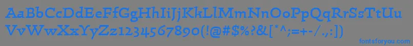 フォントLinotypeConradRegular – 灰色の背景に青い文字
