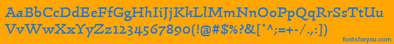 LinotypeConradRegular Font – Blue Fonts on Orange Background
