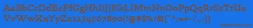 LinotypeConradRegular Font – Brown Fonts on Blue Background