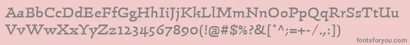 フォントLinotypeConradRegular – ピンクの背景に灰色の文字