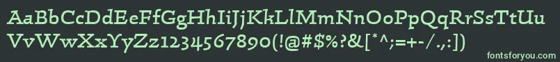 フォントLinotypeConradRegular – 黒い背景に緑の文字