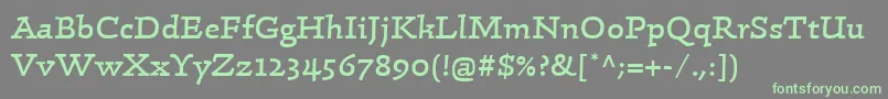LinotypeConradRegular-fontti – vihreät fontit harmaalla taustalla