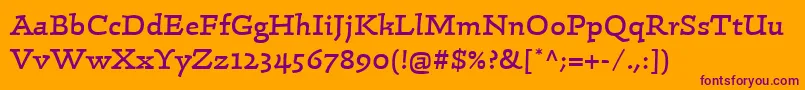 LinotypeConradRegular Font – Purple Fonts on Orange Background