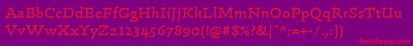 LinotypeConradRegular Font – Red Fonts on Purple Background