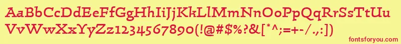 LinotypeConradRegular Font – Red Fonts on Yellow Background