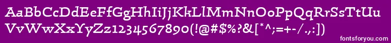 フォントLinotypeConradRegular – 紫の背景に白い文字