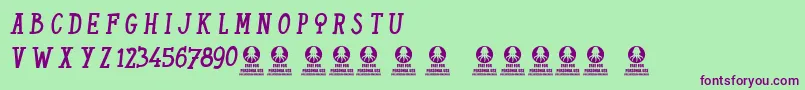 TheChiquitas-fontti – violetit fontit vihreällä taustalla