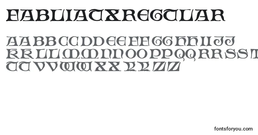 Шрифт FabliauxRegular – алфавит, цифры, специальные символы