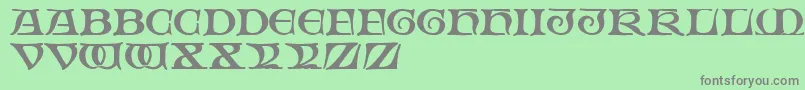 フォントFabliauxRegular – 緑の背景に灰色の文字