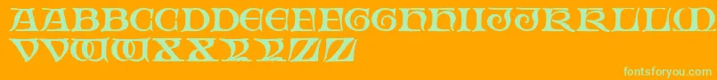 FabliauxRegular Font – Green Fonts on Orange Background