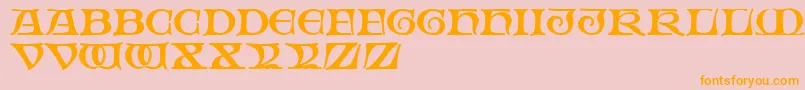 FabliauxRegular Font – Orange Fonts on Pink Background