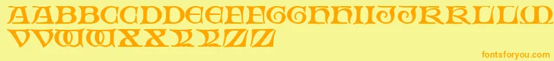 FabliauxRegular Font – Orange Fonts on Yellow Background