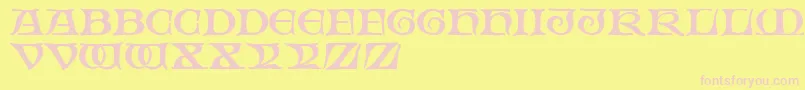 FabliauxRegular Font – Pink Fonts on Yellow Background