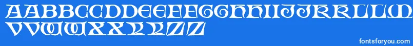 Czcionka FabliauxRegular – białe czcionki na niebieskim tle