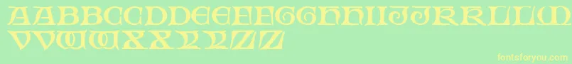 FabliauxRegular Font – Yellow Fonts on Green Background