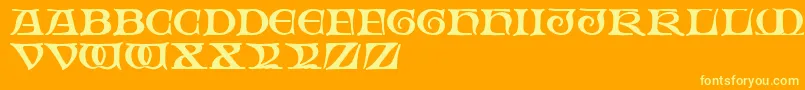 FabliauxRegular Font – Yellow Fonts on Orange Background