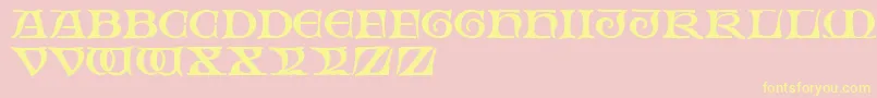 FabliauxRegular Font – Yellow Fonts on Pink Background