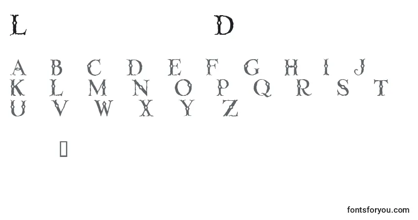 A fonte LinthicumDemo – alfabeto, números, caracteres especiais