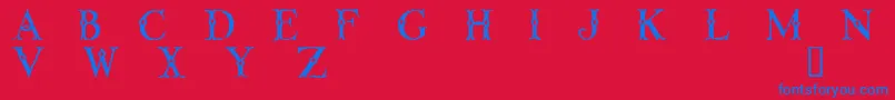 LinthicumDemo-fontti – siniset fontit punaisella taustalla
