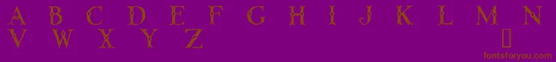 LinthicumDemo-fontti – ruskeat fontit violetilla taustalla