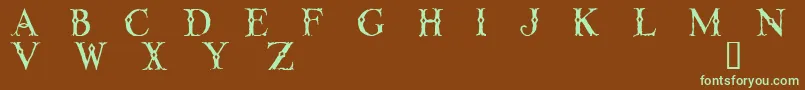 LinthicumDemo-fontti – vihreät fontit ruskealla taustalla
