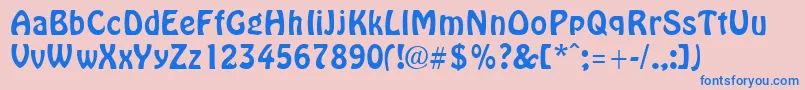 HobbyheadlineRegular Font – Blue Fonts on Pink Background