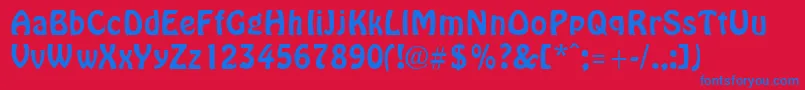 HobbyheadlineRegular Font – Blue Fonts on Red Background