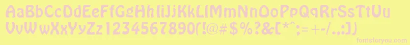 HobbyheadlineRegular Font – Pink Fonts on Yellow Background