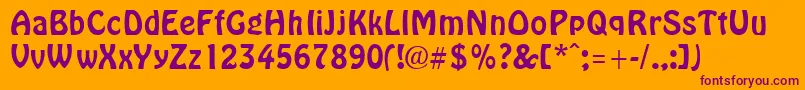 HobbyheadlineRegular Font – Purple Fonts on Orange Background