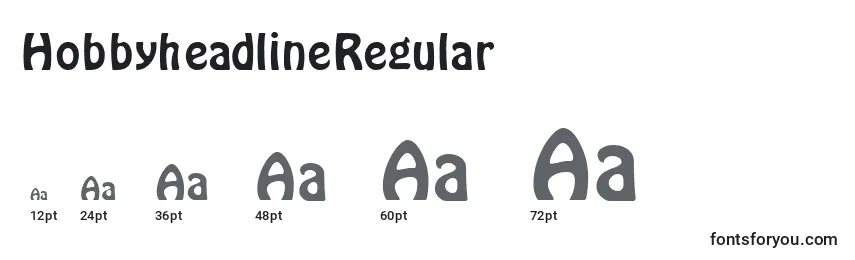 Размеры шрифта HobbyheadlineRegular