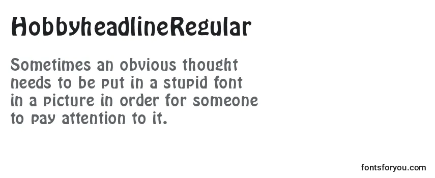 HobbyheadlineRegular Font