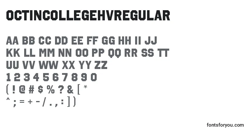 A fonte OctincollegehvRegular – alfabeto, números, caracteres especiais