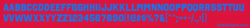 フォントOctincollegehvRegular – 赤い背景に青い文字